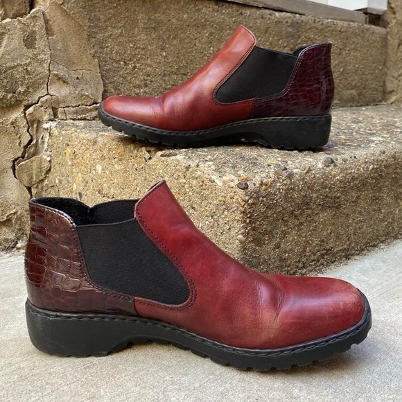 Rieker Warm Lined Red Booties - Picture 4 of 8